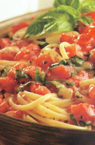 Linguine with Tomatoes and Bsil